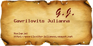 Gavrilovits Julianna névjegykártya